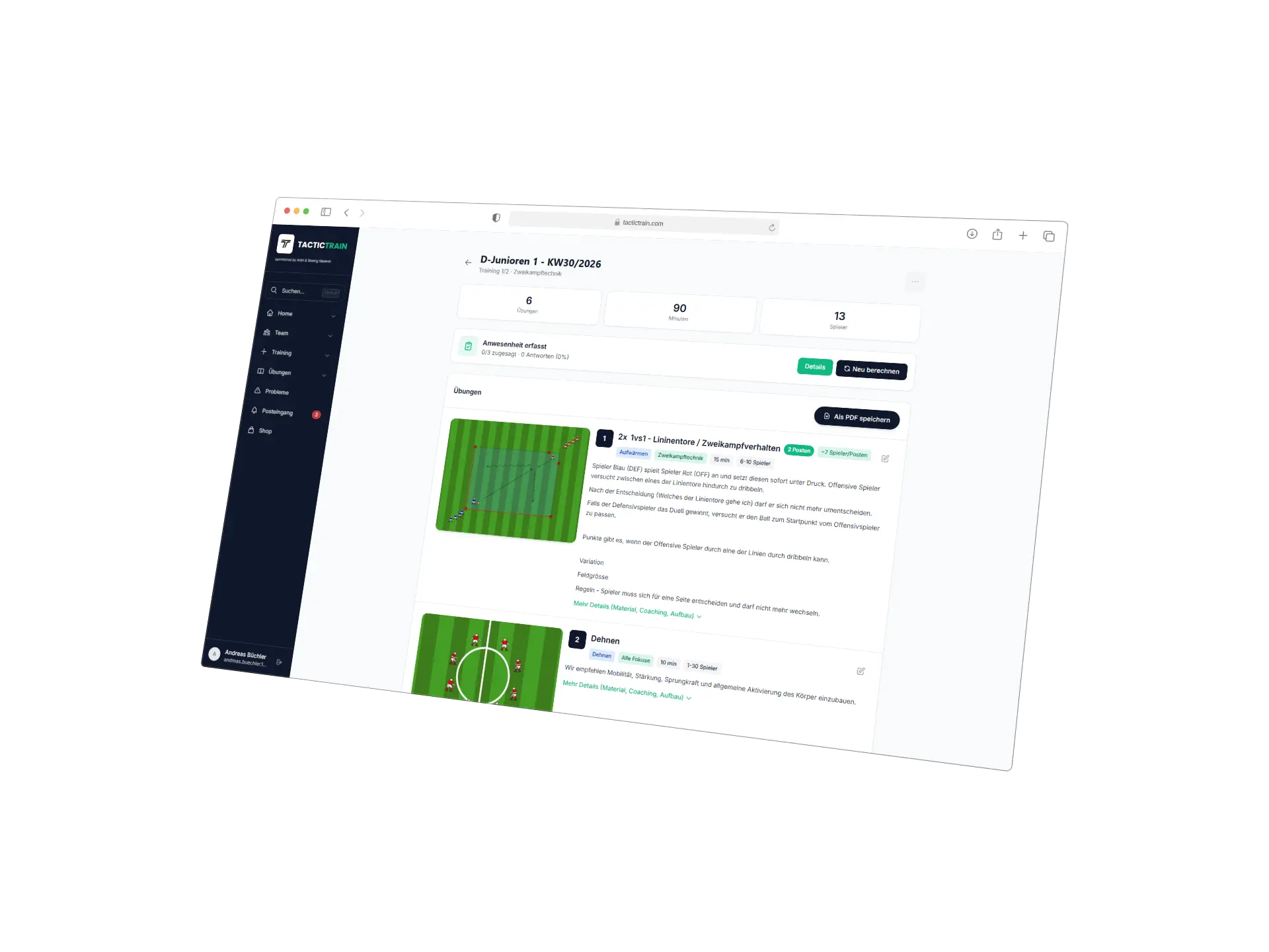 TacticTrain Dashboard